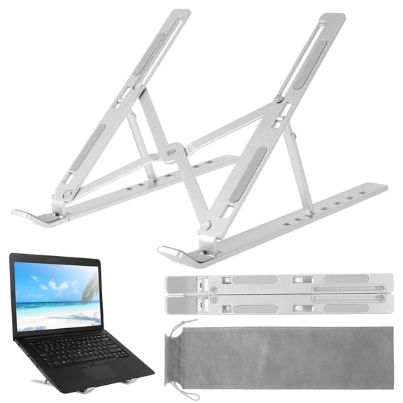 FUYGRCJ Adjustable Laptop Stand, Laptop Holder Riser, Computer Tablet Stand, 6 Angles Adjustable Aluminum Ergonomic Foldable Holder, Ventilated Cooling Notebook Stand for 10-15.6” LaptopTablet