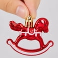 thumbnail image 5 of 2026 Christmas Indoor Home Decor Christmas Rocking Horse Ornaments 3 Pack Shiny Metallic Glitter Rocking Horse Baubles 8cm Vintage Mini Hanging Decorations For Xmas Tree, 5 of 7