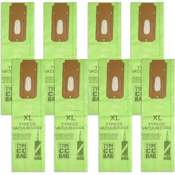 8 Pack Vacuum Bags Replacement for Oreck Type CC, Fit for All XL Upright Cleaner, Replaces Part # CCPK8DW