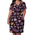 thumbnail image 3 of Vestido largo holgado con bolsillos para mujer traje de noche de verano color murciélago oscuro, 3 of 7