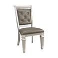 thumbnail image 6 of Glamourous Silver Finish 7pc Set Table 2 Arm Chairs 4 Side Chairs Modern Dining Room Furniture, 6 of 7