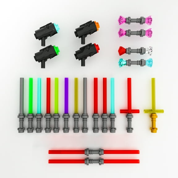 105Pcs Light Sword Saber Blaster Building Blocks Accessory Pack for Lego Fans, Third Party Building Accessories Compatible for Lego Mini Action Figures