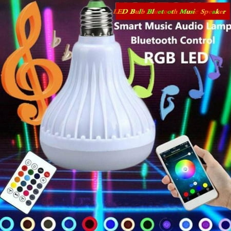 EECOO E27 12W LED RGB Bluetooth Speaker Bulb Wireless Music Playing Light Lamp With Remote Control,Led Bluetooth Speaker,LED Music