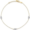thumbnail image 3 of 14K Two-Tone Puff Heart 9In Plus 1In Ext Anklet Made In Indonesia ank219-10, 3 of 5