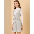 thumbnail image 4 of Unique Bargains Robe Salopette de Bureau Taille Haute à Carreaux pour Femmes, 4 of 6