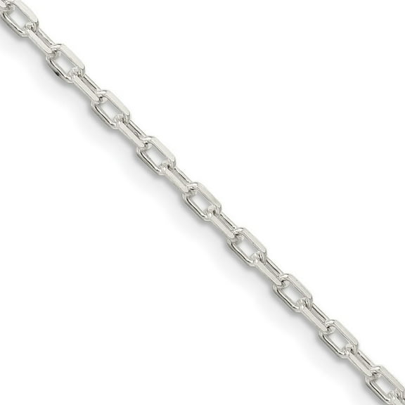 925 Sterling Silver Polished Diam Cut Open Cable Chain Necklace 16 Inch 2.2mm Spring Ring - Chain Necklace for Women and
