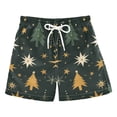 thumbnail image 2 of Stars and Christmas Trees Boys Swim Trunks Boardshorts Swimsuit Quick Dry Board Shorts Bathing Suit 2-12T, 2 of 8