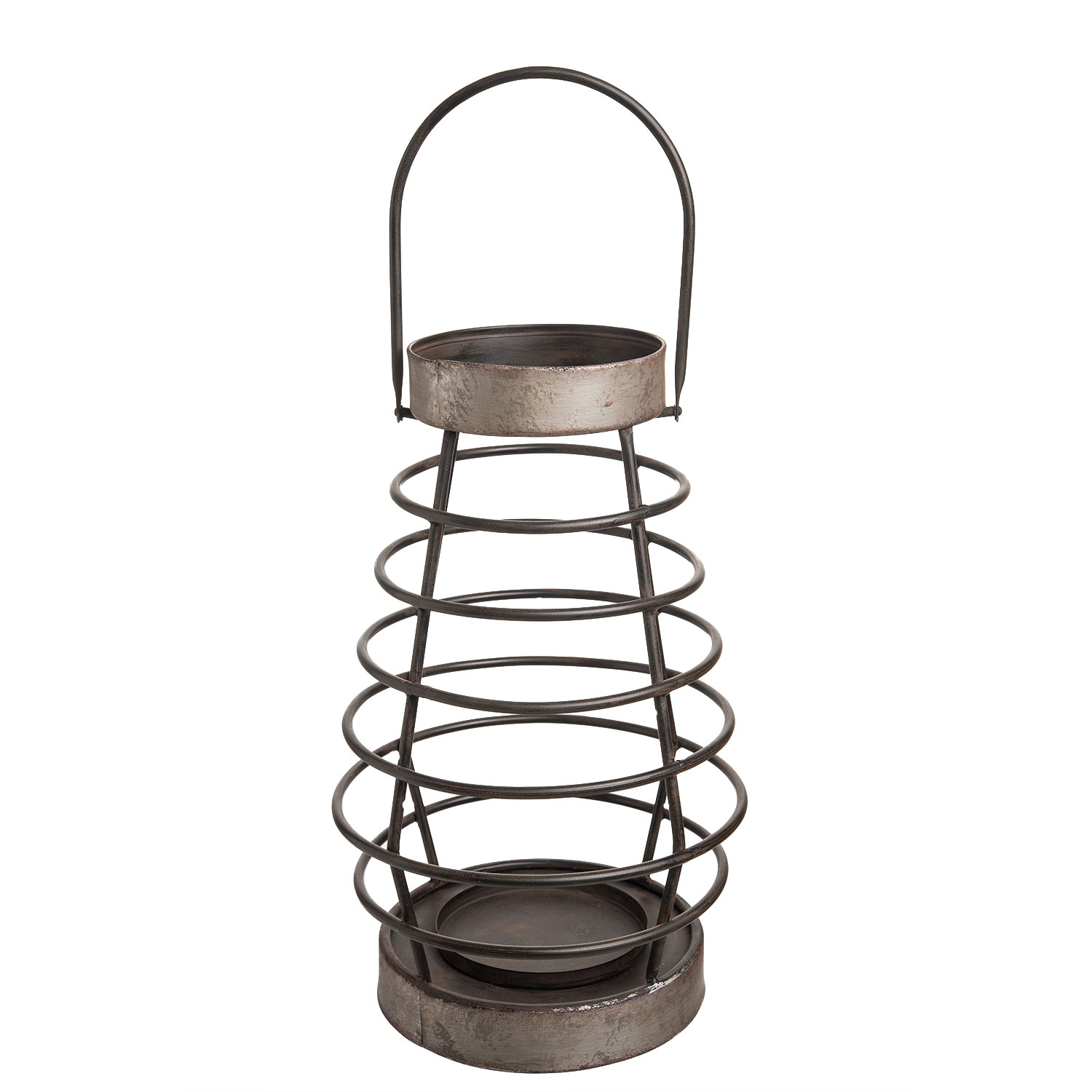 Foreside Home & Garden Medium Rustic Cage Wire Metal Pillar Candle