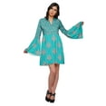 thumbnail image 1 of Moomaya Robe Droite Mini à Manches Longues Évasées Imprimée pour Femmes Vêtements d'Été, 1 of 6