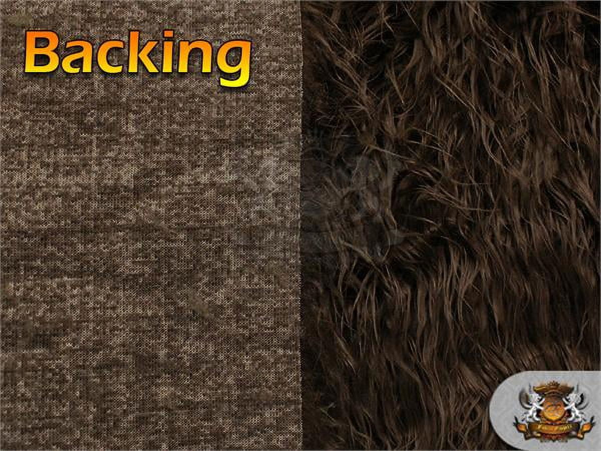 Faux Fur Long Pile MONGOLIAN SHEEP CHOCOLATE Fabric / 64"W / Sold By the yard