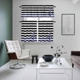 thumbnail image 4 of Anchor Black Kitchen Curtains Sets for Windows 24 Inch Length, Modern Navy Blue White Striped Nautical Rod Pocket Window Treatments Tier Curtains and Valances Set for Bedroom/Bathroom, 4 of 8