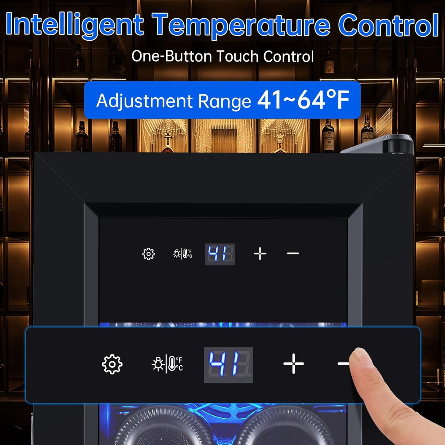 Mini Wine Fridge 14 Bottle Wine Cooler With Triple Pane Glass Door Temperature Adjustable 40 To 61 F For Home Bar