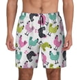 thumbnail image 2 of Picia Funny Chicken pattern Mens Swim Trunks with Compression Liner Stretch Beach Shorts Quick Dry with Zipper Pockets No-Chafing Board Shorts-Small, 2 of 9