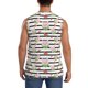 thumbnail image 4 of Fotbe Pig And Watermelon Men's Camiseta sin Mangas Estampada para Hombres, Playera Casual para Gimnasio, Entrenamiento, Playa-Small, 4 of 7