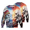 thumbnail image 6 of Broave Mens Knit Crewneck Long Sleeve Shirt Halloween Graphic Pullover Casual ,Gothic Skeleton Crew Neck Sweatshirt for Daily Wear & Halloween Party Outfit, 6 of 6
