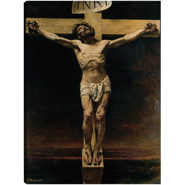 Cuadro Decorativo - El Cristo en la cruz (1874) Jr Impresión en canvas, estrechado.