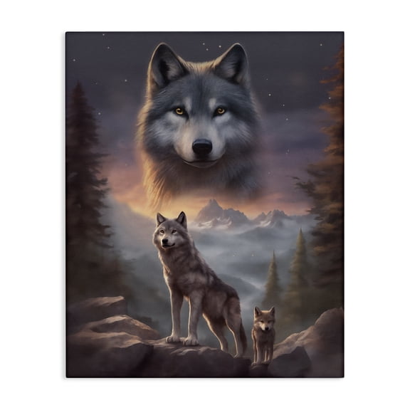 Stupell Industries Farmhouse Ancestor Wolf Motif Canvas Art, 16 x 20, by Noah Bay