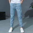thumbnail image 5 of JUMEYU Boys School Uniform Pants Pull On Elastic Wasit Khaki Chino Dress Pant Fashion Kids Boy's Clothes 4T-12T (Dark Blue,11T 12T), 5 of 8