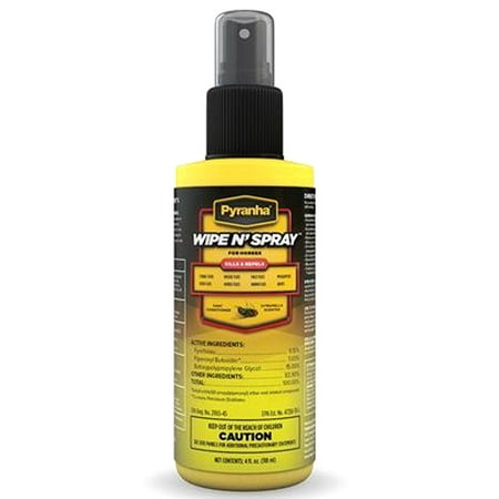 PYRANHA HORSE REPELS WATER RESSISTENT WIPE N FLY PROTECTION SPRAY 4 OZ