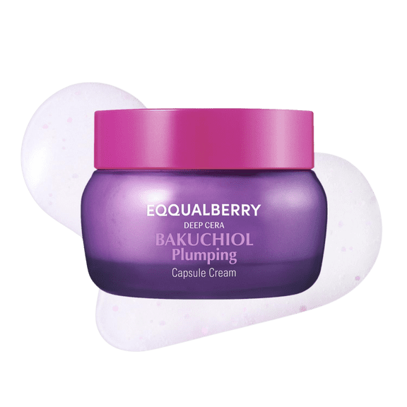 EQQUALBERRY Deep Cera, Bakuchiol Plumping Capsule Cream, 1.69 fl oz (50 ml)