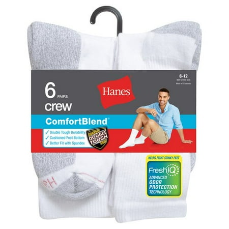 Hanes Men's ComfortBlend Crew Socks 6-Pack