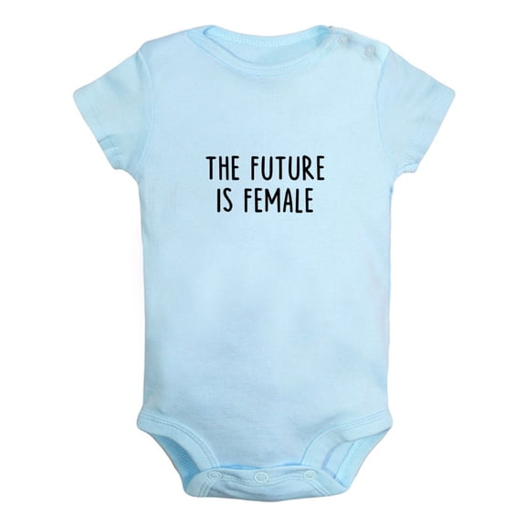 The Future is Female Funny Rompers For Babies, Newborn Baby Unisex Bodysuits, Infant Jumpsuits, Toddler 0-24 Months Kids One-Piece Oufits (Blue, 0-6 Months)