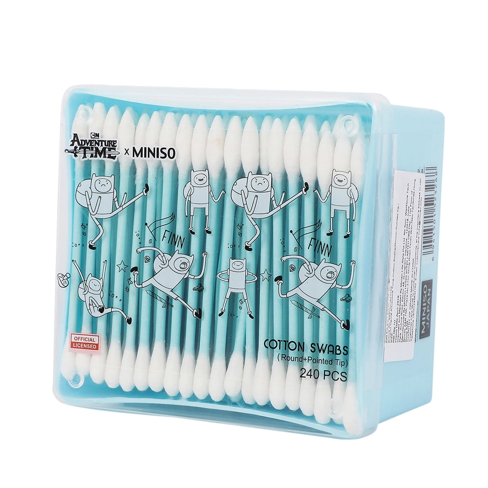 MINISO Adventure Time Cotton Swabs(Round+Pointed Tip End), Cotton Ear