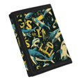 thumbnail image 2 of Chririnla Vintage Shark & Letter Print Foldable Kids Trifold Wallet Pouch, Polyester Children's Wallet Lightweight Children Trifold Wallet for Travel Sports, 2 of 7