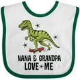 thumbnail image 3 of Inktastic Nana and Grandpa Love Me Dinosaur Grandson Boys Baby Bib, 3 of 4