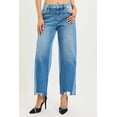 thumbnail image 3 of I AM A FASHION JUNKY RISEN Full Size Slouchy Cropped Barrel Jeans with Contrast Wash Plus Size (DARKCOMBO, 1), 3 of 6