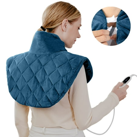 Heating Pad for Neck and Shoulders Relief, Haimmy 20" x 16" Electric Weighted Neck Wrap, with 6 Heat & 11 Timer Settings, Auto Shut off, Removable Washable Cover