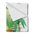 thumbnail image 2 of Beach Soft Flannel Fleece Throw Blanket, Illustration Relax Exotic Summer Holidays on Hammock Theme Hot Paradise Lands, Cozy Plush for Indoor and Outdoor Use, 70" x 90", Multicolor, by Ambesonne, 2 of 5