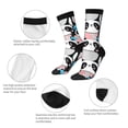 thumbnail image 3 of Disketp Panda Cute Pink Hearts Unisex Crew Socks Lightweight Breathable Ventilation Ankle Socks, Mid-calf socks for Daily, 3 of 6