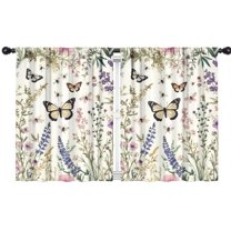 Blackout Kids Curtains,Pioneer Flower and Butterfly Childrens Insulated Curtains Set Of 2,Bedroom Essentials,Toddler Room Decor 42x54in(106x137cm)