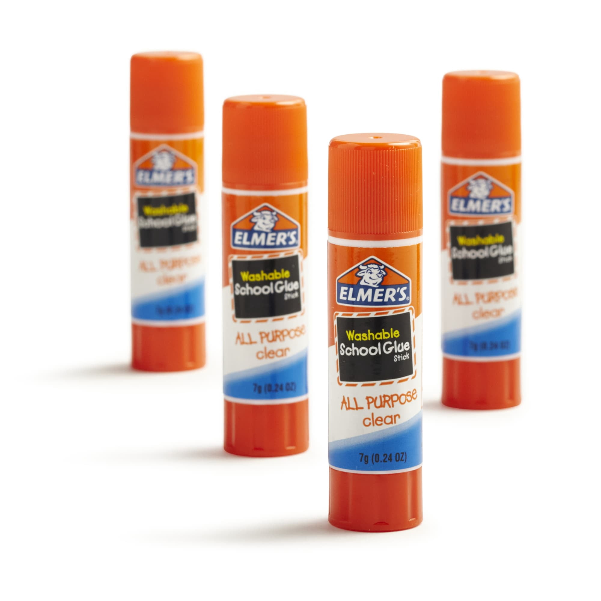 Elmer's All Purpose School Glue Sticks, Clear, Washable, 7 Gram, 4 Count