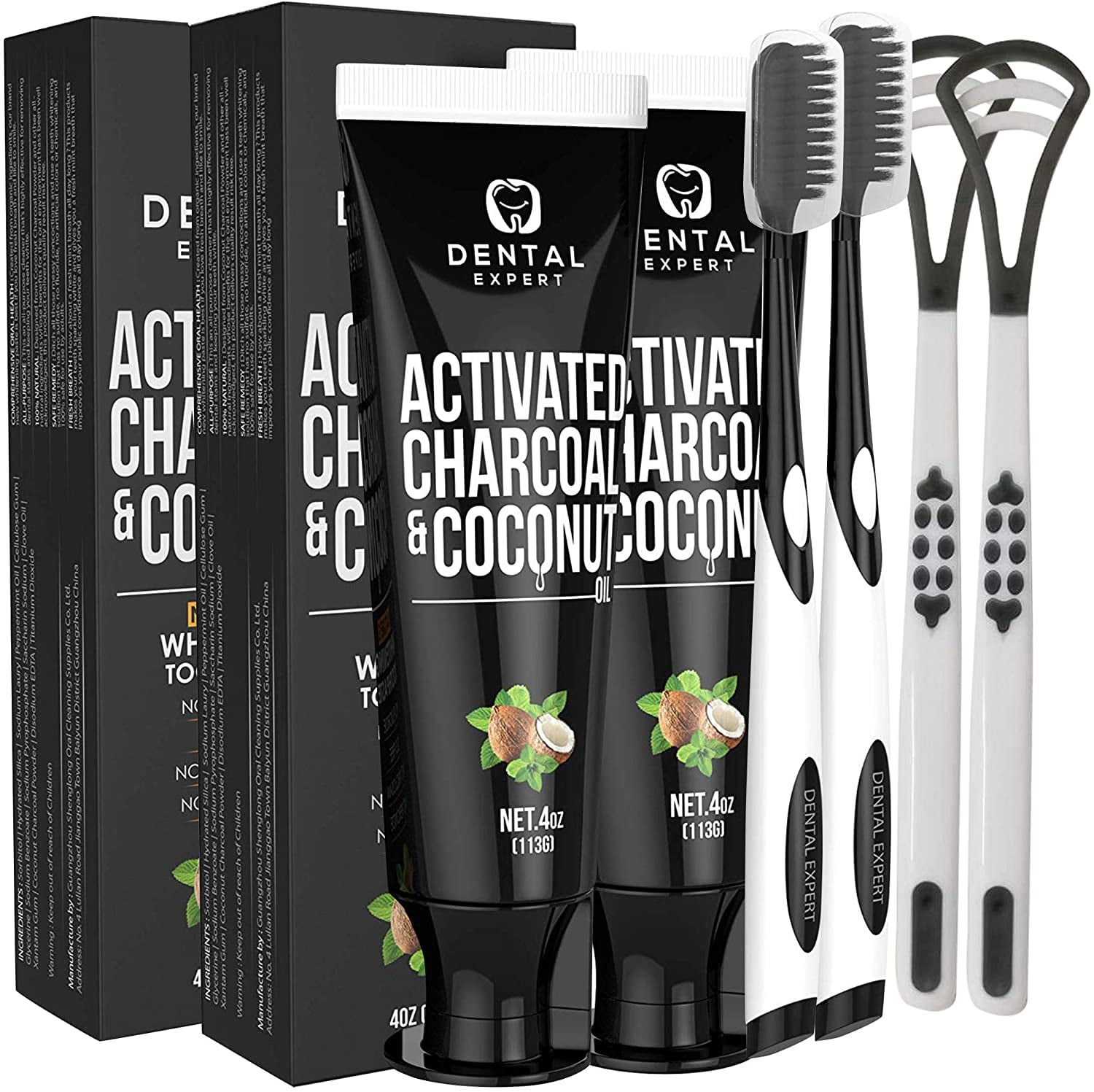 2 Pack Dental Expert Activated Charcoal & Coconut Oil Teeth Whitening