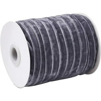 DIY 50 Yards Gray Single Face Velvet Ribbon for Christmas Wedding Wrapping Crafts Decoration Favors DIY