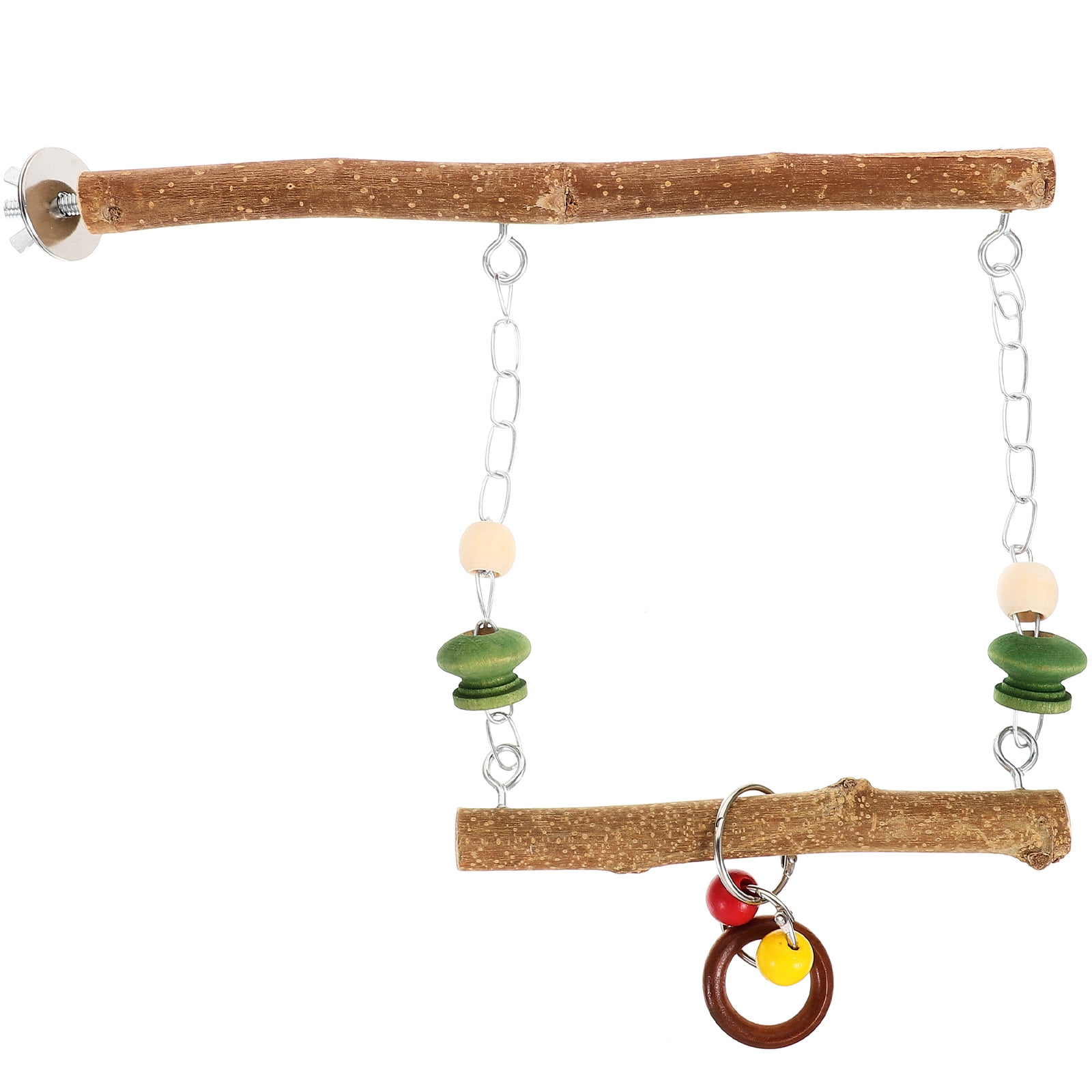 ELAYARD 1Set Wooden Bird Swing with Durable Wood Structure and Non Toxic Material for Indoor Bird Cage
