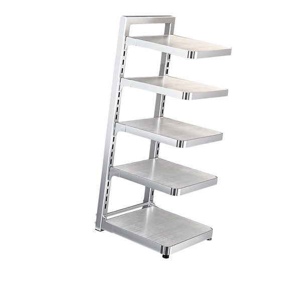 Pot Pan Rack Organizador de cocina Organizador de espacio de ahorro de espacio de estante ajustable Pots y organizador de sartenes para encimera en el 5 niveles