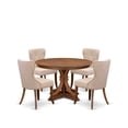 thumbnail image 7 of East West Furniture Ferris 5-Piece Dining Table Set in Walnut Finish, 7 of 7