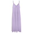 thumbnail image 6 of Pale Lilac Solid Color Sleeveless Dress Dresses Women Summer Women's Summer Clothing, 6 of 9