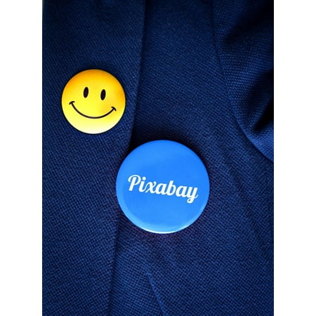 LAMINATED POSTER Badges Thank You Smiley Button Pin Font Pixabay Poster Print 24 x 36