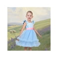 thumbnail image 4 of Sunny Fashion Girls Dress Pastel Lace Shepherdess Flutter Sleeve Tiered Tulle Princess Halloween 4 Years, 4 of 7