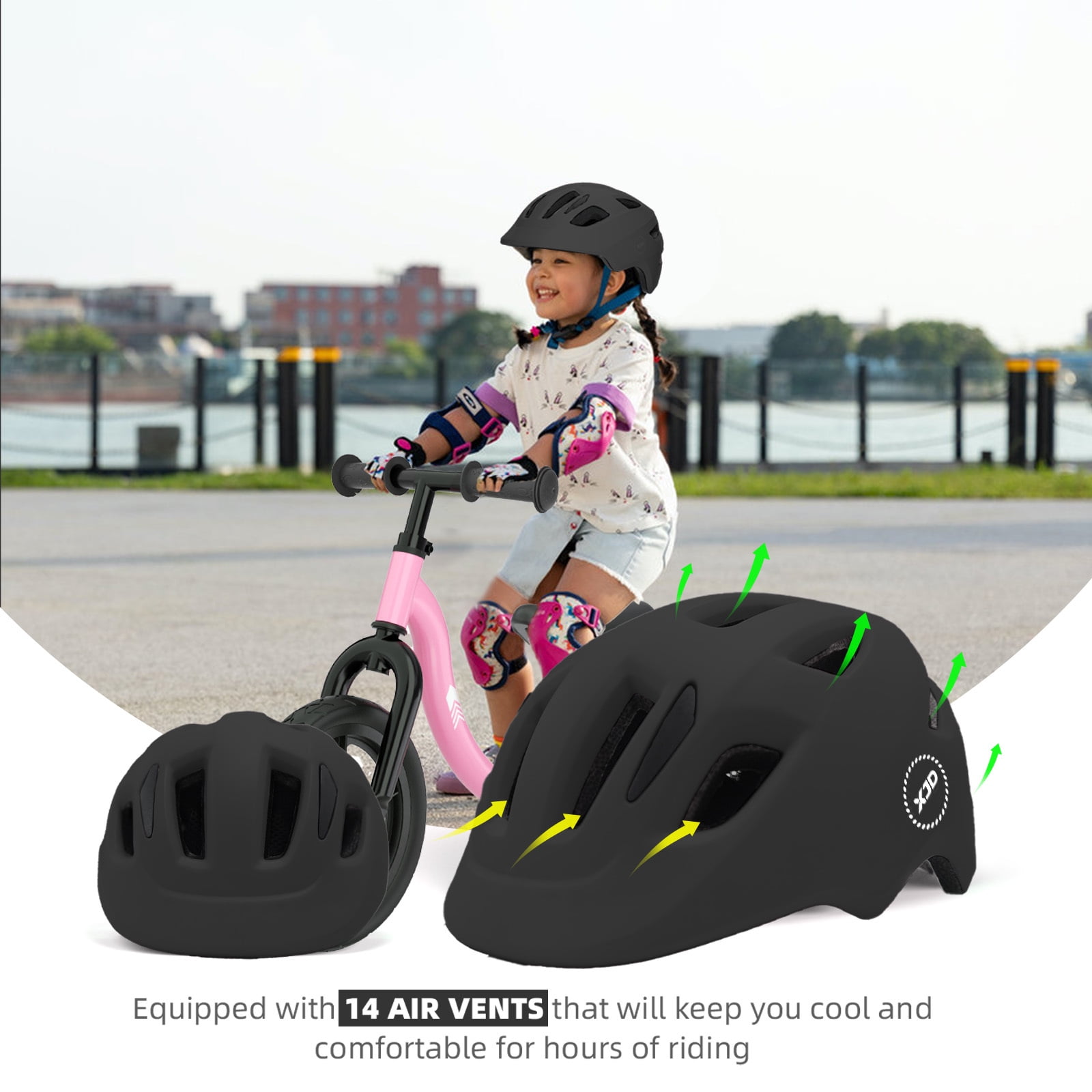 XJD Toddler Helmet Kids Bike Helmet for Boys Girls Child Age 1 and Older，Black XS