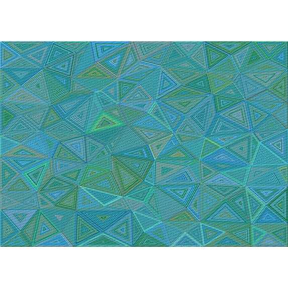 Ahgly Company Machine Washable Indoor Rectangle Transitional Dark Cyan Green Area Rugs, 3' x 5'