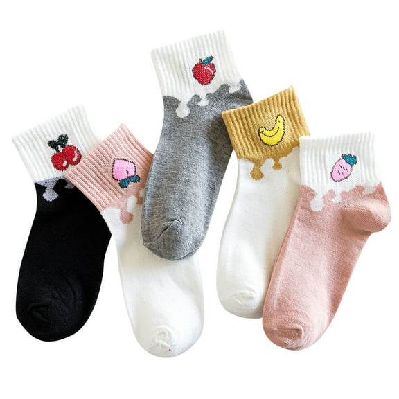 iOPQO 5 Pairs Ankle Socks for Women, Workout Socks, Patterned Socks Women, Athletic Socks, Short Socks for Women, J One Size