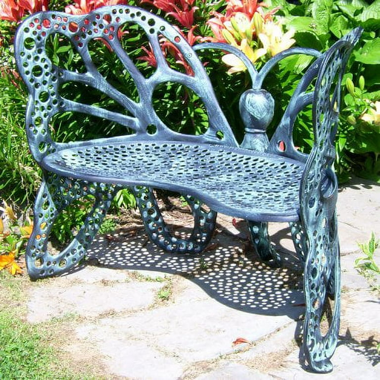 FlowerHouse Outdoor Butterfly Bench, Multiple Colors