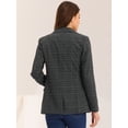 thumbnail image 4 of Blazers para mujer Chaqueta tipo blazer a cuadros con solapa con muesca Boyfriend Gris Negro M, 4 of 6