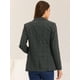 thumbnail image 4 of Blazers para mujer Chaqueta tipo blazer a cuadros con solapa con muesca Boyfriend Gris Negro S, 4 of 6