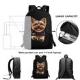 thumbnail image 6 of Uourmeti Large Capacity Backpack for Work Travel, 17 Inch Smooth Zipper School Backpack, Running Dog Pattern, 6 of 6